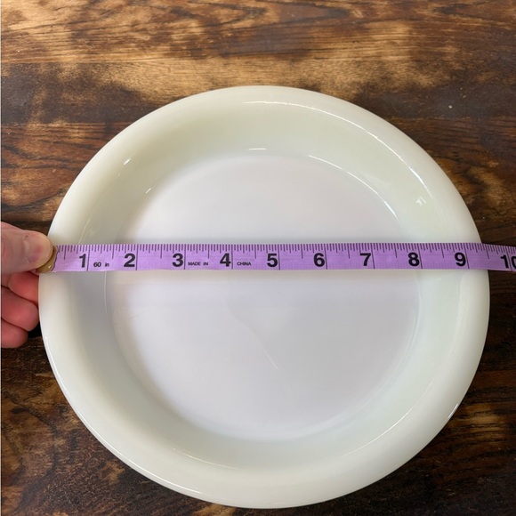 Vintage Pyrex White and Green Pie Plate - Picture 7 of 7